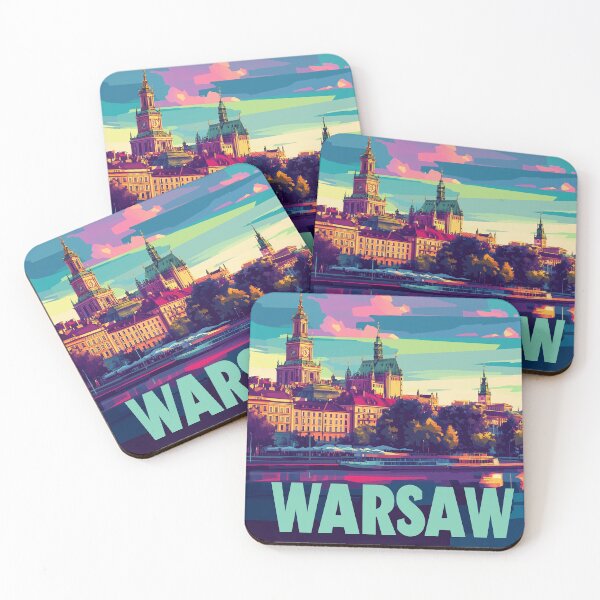 Item preview, Warsaw Cityscape Art  – Vintage Travel Art designed and sold by nomiraclehere.