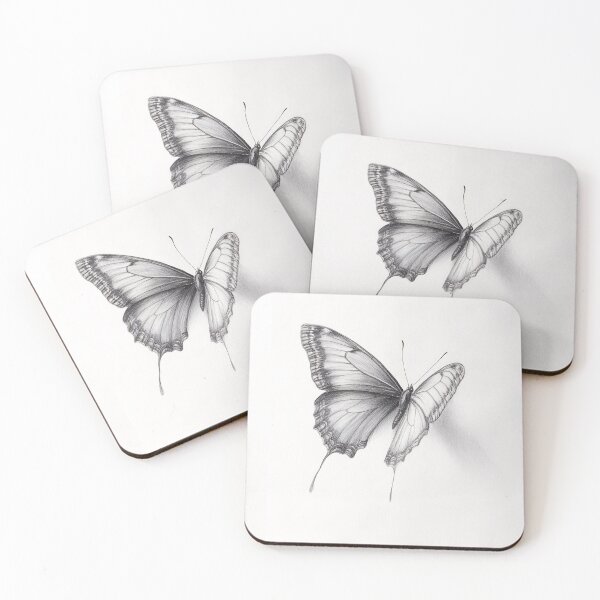 Item preview, Black and white monarch butterfly pencil drawing designed and sold by Pencil-Art.