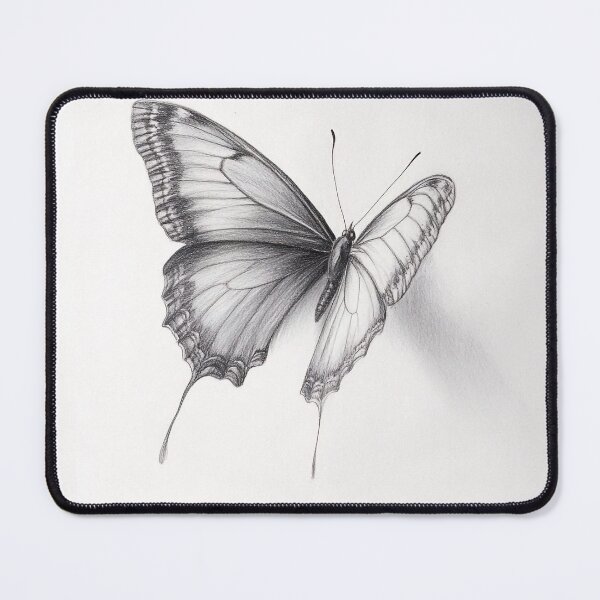 Item preview, Black and white monarch butterfly pencil drawing designed and sold by Pencil-Art.