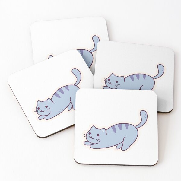 Item preview, Happy Playful Blue Cat designed and sold by ZeeZeeStickerz.