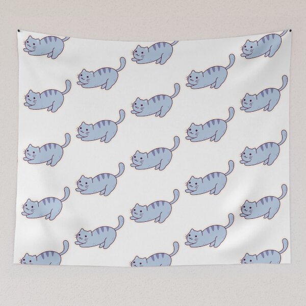 Item preview, Happy Playful Blue Cat designed and sold by ZeeZeeStickerz.