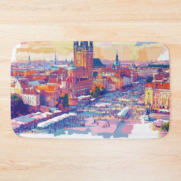 Item preview, Warsaw Cityscape Art  – Vintage Travel Art designed and sold by nomiraclehere.