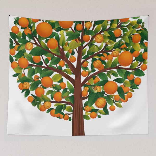 Item preview, Orange Tree White Background designed and sold by whitecat23.