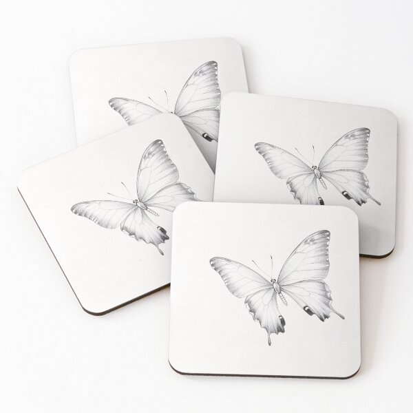 Item preview, Black and white monarch butterfly pencil drawing designed and sold by Pencil-Art.