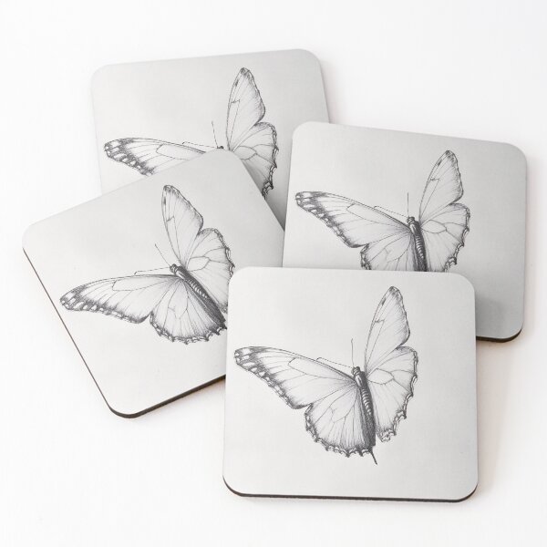 Item preview, Black and white monarch butterfly pencil drawing designed and sold by Pencil-Art.