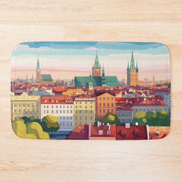 Item preview, Warsaw Cityscape Art  – Vintage Travel Art designed and sold by nomiraclehere.