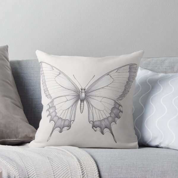 Item preview, Black and white monarch butterfly pencil drawing designed and sold by Pencil-Art.