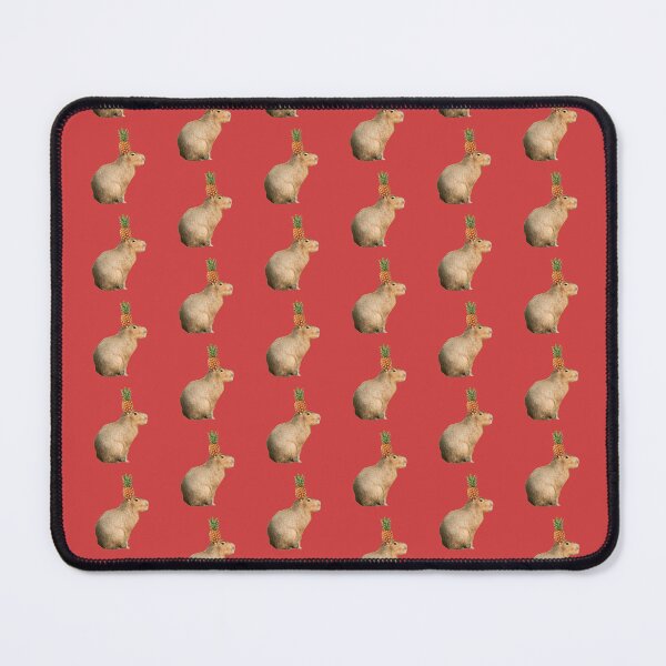 Item preview, Capybara with Pineapple on Head Red Background designed and sold by GeekyGirlsGarb.