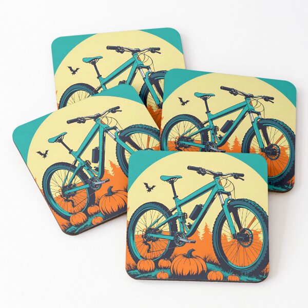 Item preview, Halloween MTB Design with Bikes and Pumpkins designed and sold by GrizzlyCollective.