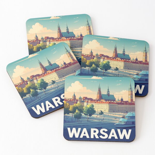 Item preview, Warsaw Cityscape Art  – Vintage Travel Art designed and sold by nomiraclehere.