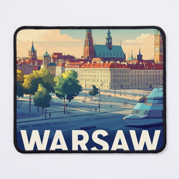 Item preview, Warsaw Cityscape Art – Vintage Travel Art designed and sold by nomiraclehere.