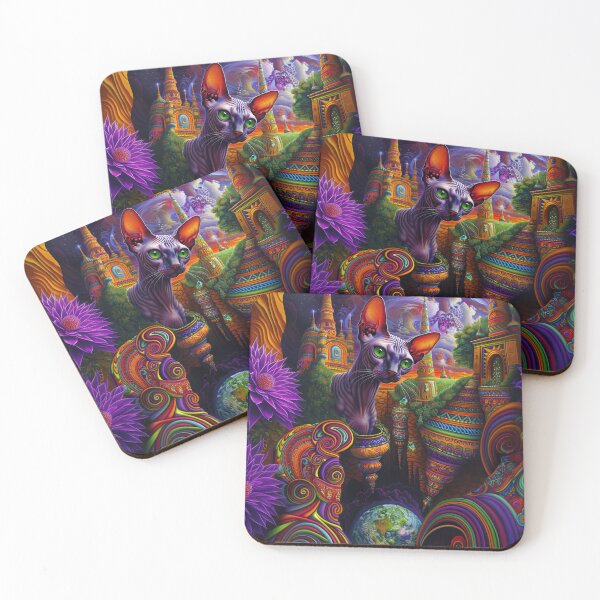 Item preview, Mystical Sphinx Cat - Psychedelic Spiritual Artwork designed and sold by Mystikos Art.