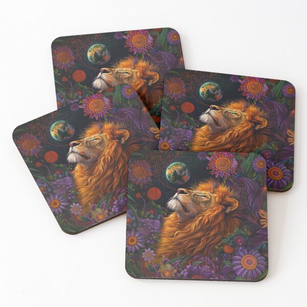 Item preview, Mystical Lion Spirit - Celestial Psychedelic Artwork designed and sold by Mystikos Art.