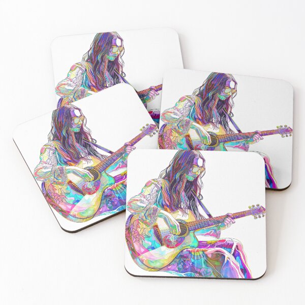 Item preview, Bohemian Musician Art Colorful Romantic Girl Guitar Player Painting Art Abstract Musician Artwork Abstract Musician Paintings designed and sold by fansyartdesign.