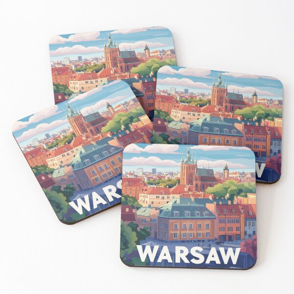 Item preview, Warsaw Cityscape Art  – Vintage Travel Art designed and sold by nomiraclehere.
