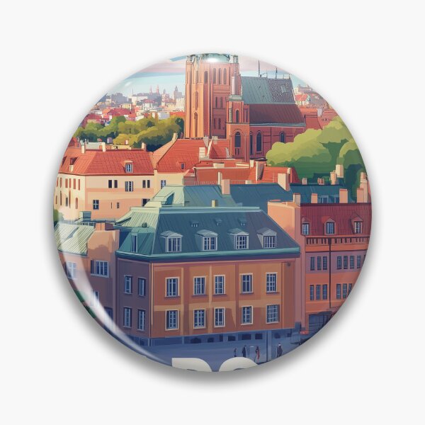 Item preview, Warsaw Cityscape Art  – Vintage Travel Art designed and sold by nomiraclehere.
