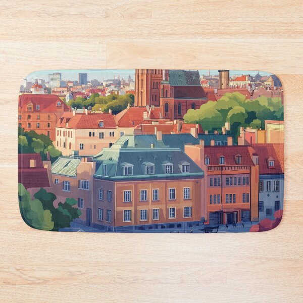 Item preview, Warsaw Cityscape Art  – Vintage Travel Art designed and sold by nomiraclehere.