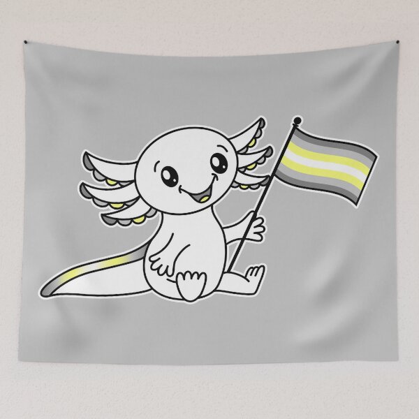 Item preview, Cute Axolotl with Demigender Pride Flag LGBTQ+ designed and sold by JoyfulJen.
