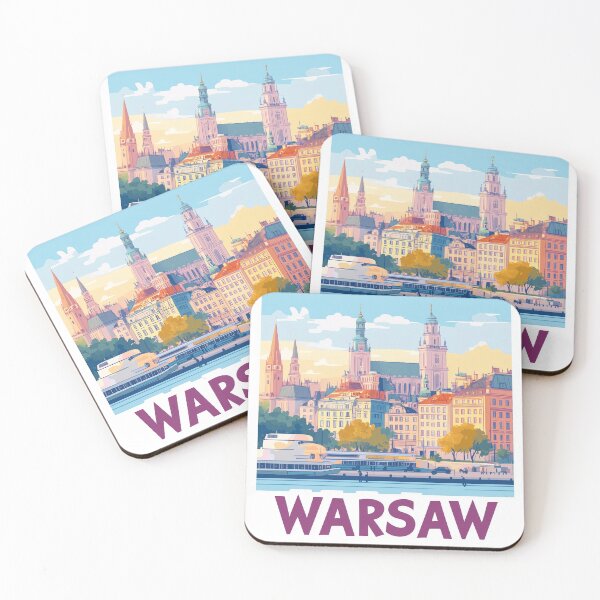 Item preview, Warsaw Cityscape Art  – Vintage Travel Art designed and sold by nomiraclehere.