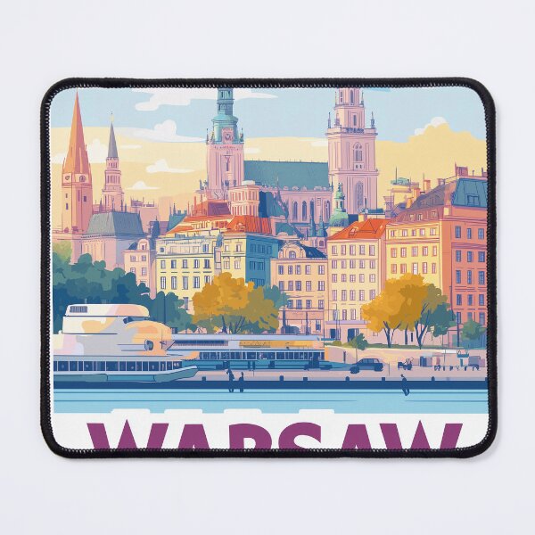 Item preview, Warsaw Cityscape Art – Vintage Travel Art designed and sold by nomiraclehere.