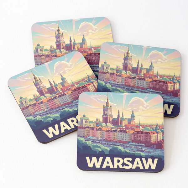 Item preview, Warsaw Cityscape Art  – Vintage Travel Art designed and sold by nomiraclehere.