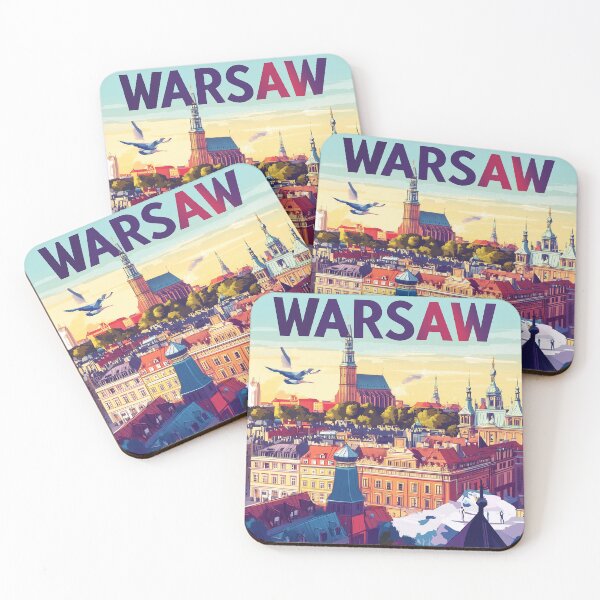 Item preview, Warsaw Cityscape Art  – Vintage Travel Art designed and sold by nomiraclehere.