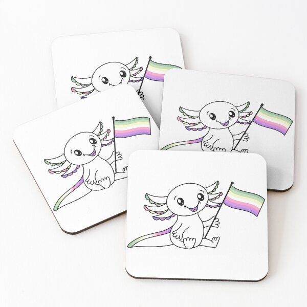 Item preview, Cute Axolotl with Genderfae Pride Flag LGBTQ+ designed and sold by JoyfulJen.