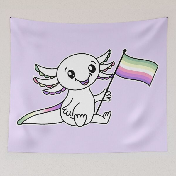 Item preview, Cute Axolotl with Genderfae Pride Flag LGBTQ+ designed and sold by JoyfulJen.
