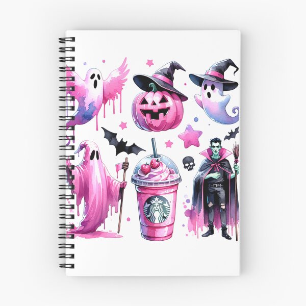 Item preview, Pink Halloween theme with pumpkins,bat,ghost ect...  Stickers and more designed and sold by CRandRRstickers.