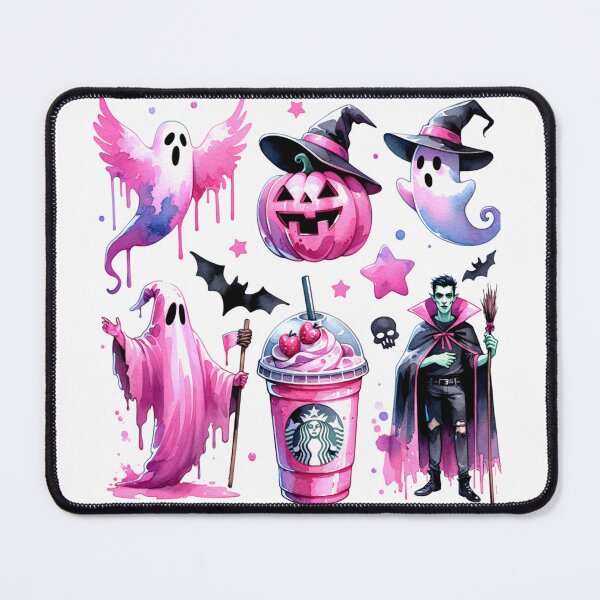 Item preview, Pink Halloween theme with pumpkins,bat,ghost ect...  Stickers and more designed and sold by CRandRRstickers.