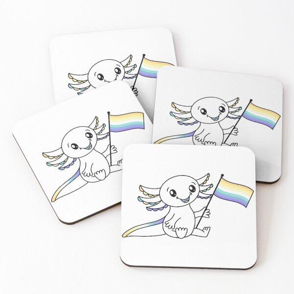 Item preview, Cute Axolotl with Genderfaun Pride Flag LGBTQ+ designed and sold by JoyfulJen.