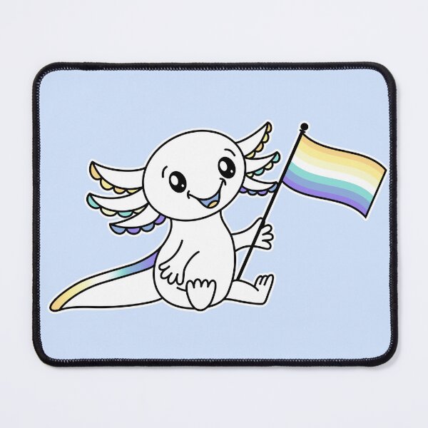 Item preview, Cute Axolotl with Genderfaun Pride Flag LGBTQ+ designed and sold by JoyfulJen.