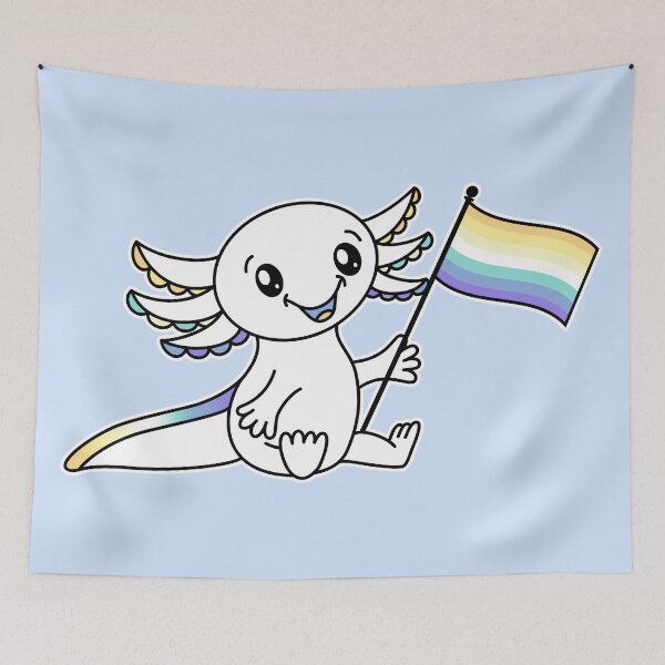 Item preview, Cute Axolotl with Genderfaun Pride Flag LGBTQ+ designed and sold by JoyfulJen.