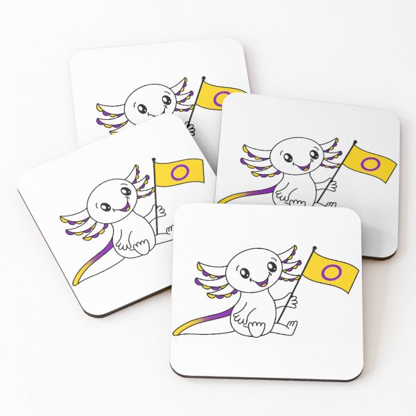 Item preview, Cute Axolotl with Intersex Pride Flag LGBTQ+ designed and sold by JoyfulJen.