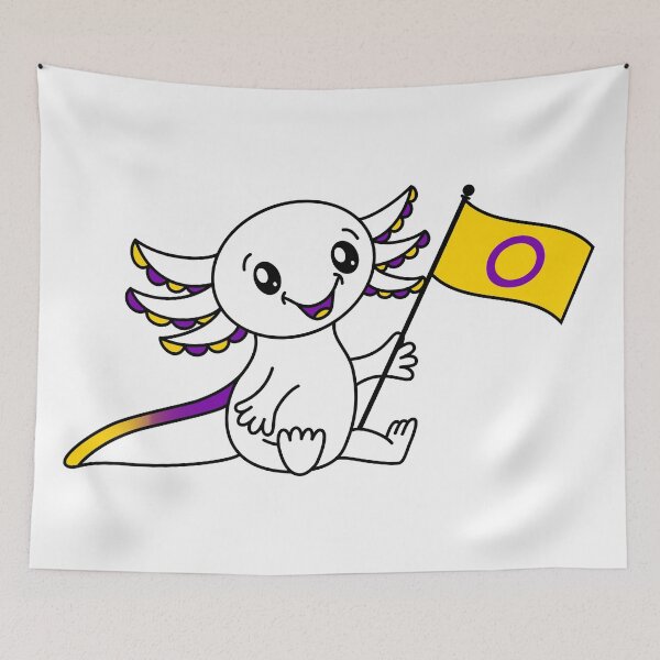 Item preview, Cute Axolotl with Intersex Pride Flag LGBTQ+ designed and sold by JoyfulJen.