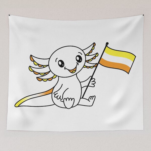 Item preview, Cute Axolotl with Maverique Pride Flag LGBTQ+ designed and sold by JoyfulJen.
