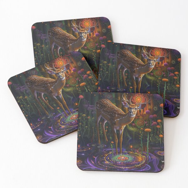 Item preview, Mystical Enchanted Deer - Psychedelic Spiritual Artwork designed and sold by Mystikos Art.