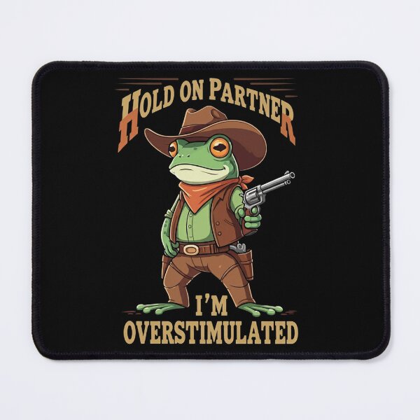 Item preview, Hold On Partner I'm Overstimulated Cowboy Frog Vintage designed and sold by studiopekepeke.