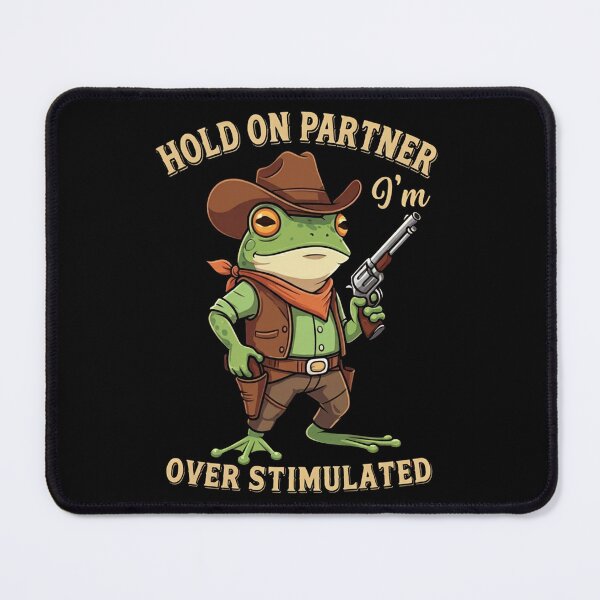 Item preview, Hold On Partner I'm Overstimulated Cowboy Frog Vintage designed and sold by studiopekepeke.
