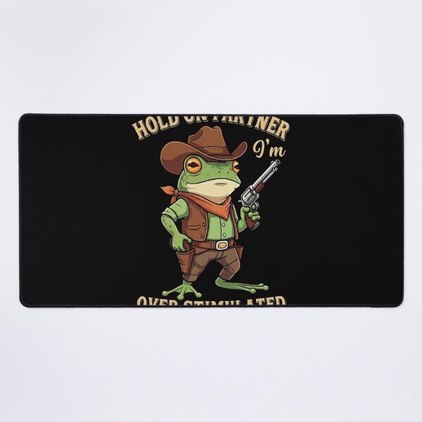 Item preview, Hold On Partner I'm Overstimulated Cowboy Frog Vintage designed and sold by studiopekepeke.