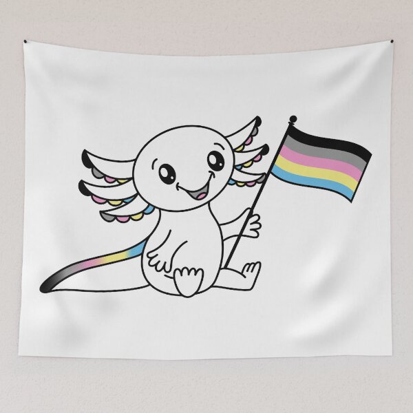 Item preview, Cute Axolotl with Polygender Pride Flag LGBTQ+ designed and sold by JoyfulJen.