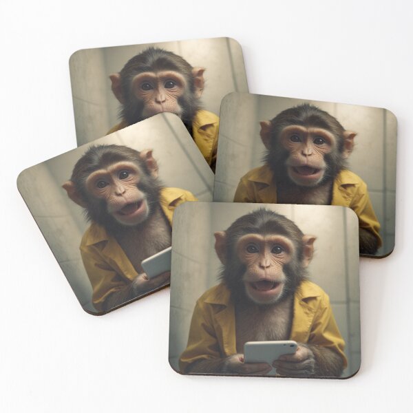 Item preview, Funny Monkey on Toilet with Smartphone designed and sold by vk09.
