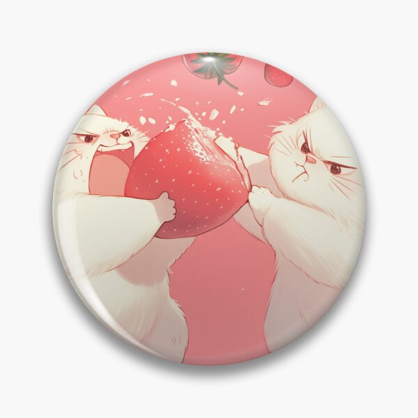 Item preview, Chubby cats fight over strawberries designed and sold by cutepid.