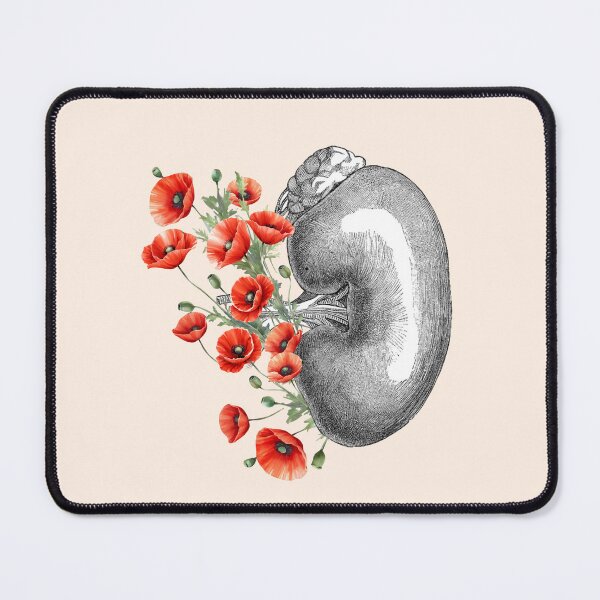 Item preview, Kidney and floral red poppies: the fragrant symbols of love and renal health! designed and sold by Collagedream.
