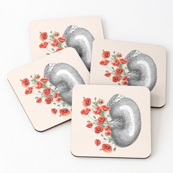 Item preview, Kidney and floral red poppies: the fragrant symbols of love and renal health! designed and sold by Collagedream.