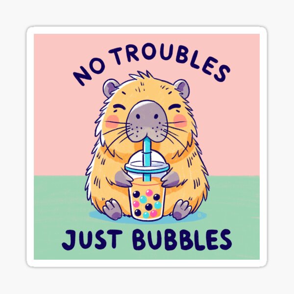 Item preview, No Troubles Just Bubbles - Happy Cappy designed and sold by Itouchedabee.