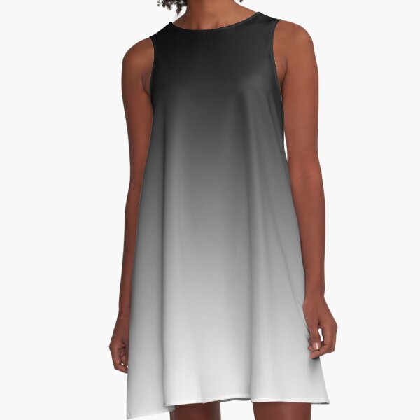 black to white ombre dress