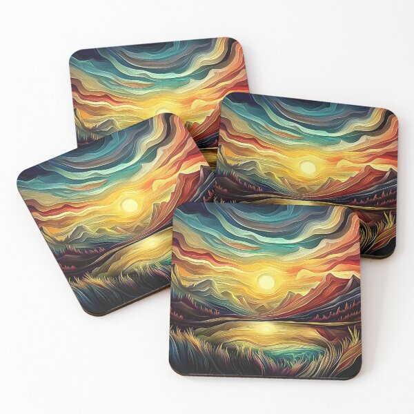 Item preview, Fantasy Dreamscape, Psychedelic Sunset, Mountain Sunrise designed and sold by Fantasy Masterpiece.