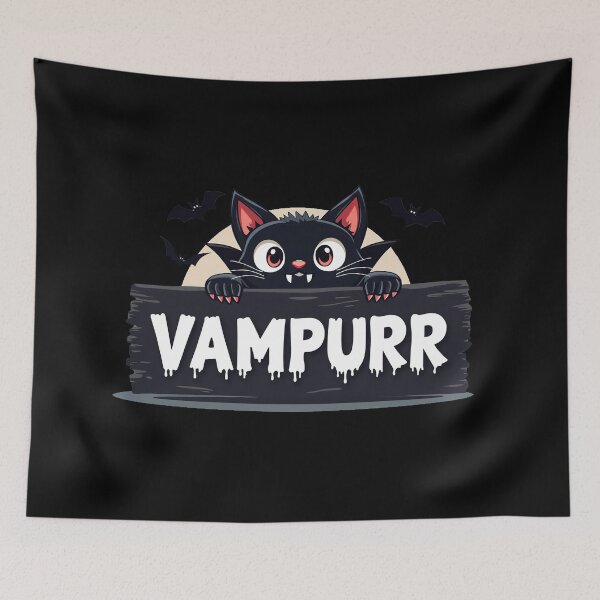 Item preview, Vampurr Cute Vampire Cat Halloween designed and sold by Metin Ozer.
