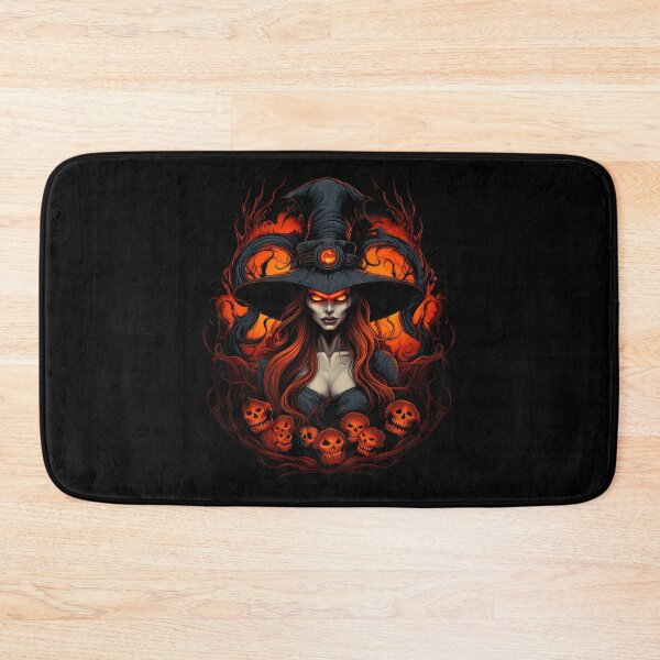 Item preview, Halloween Bewitching Sorceress Enshrouded in Fiery Flames and Haunting Skulls designed and sold by Vinson-MFG.